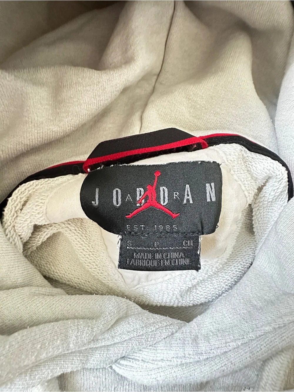 Nike Air Jordan Heavyweight Fleece Pullover Hoodie Cream Oatmeal Size Small